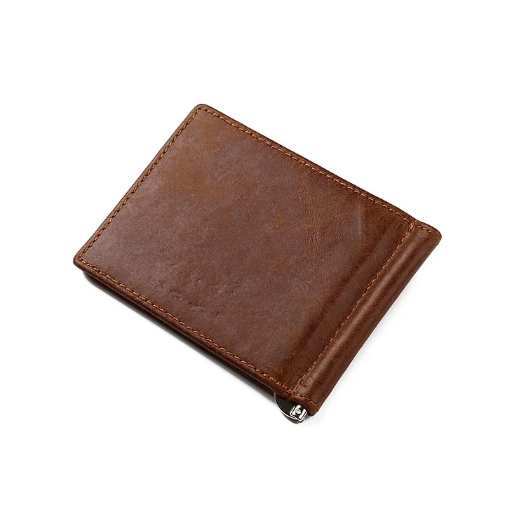 GUBINTU 408 Bi-fold Top Layer Genuine Leather Card Holder Wallet for Men