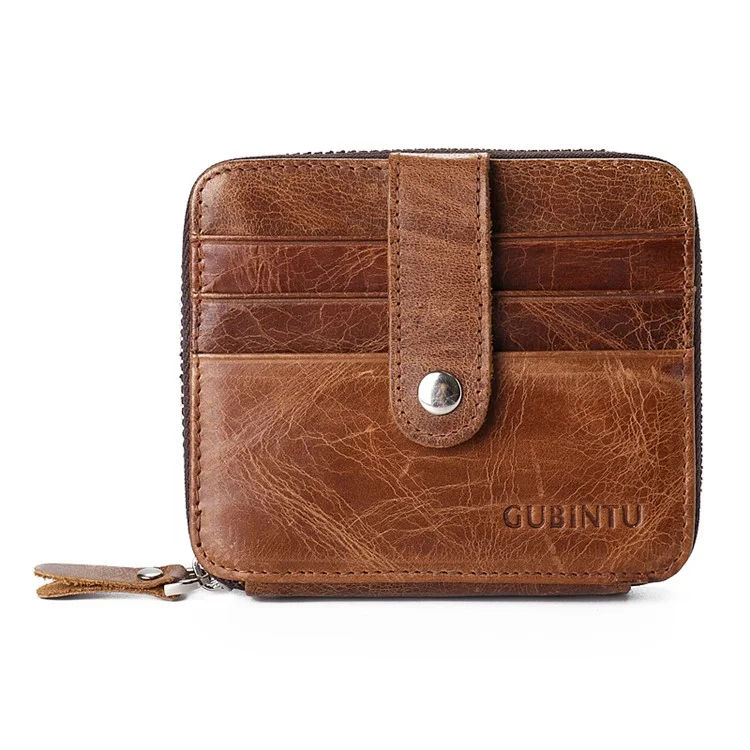 GUBINTU RETRO ESTILO MULTI-SLOTS Genuine Leather Bi-Dobra Carteira