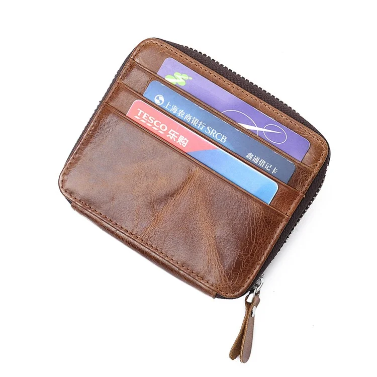 GUBINTU RETRO ESTILO MULTI-SLOTS Genuine Leather Bi-Dobra Carteira