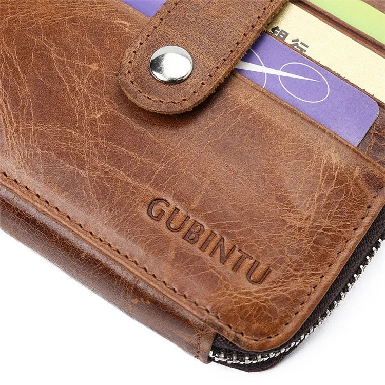 GUBINTU RETRO ESTILO MULTI-SLOTS Genuine Leather Bi-Dobra Carteira