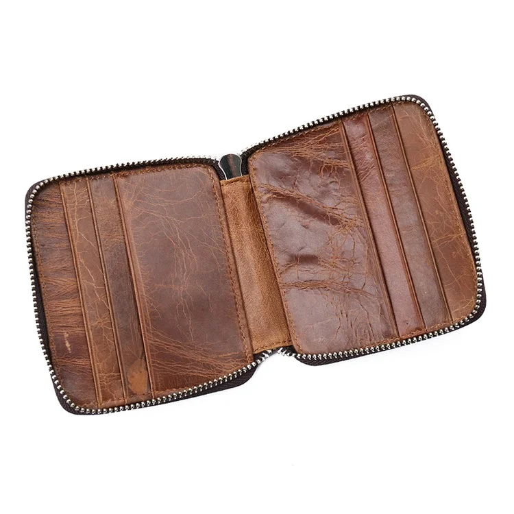 GUBINTU RETRO ESTILO MULTI-SLOTS Genuine Leather Bi-Dobra Carteira