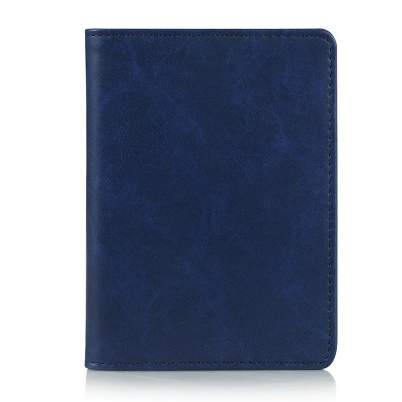 Multi-functional PU Leather Bi-fold Wallet Cover Case Passport Holder - Blue
