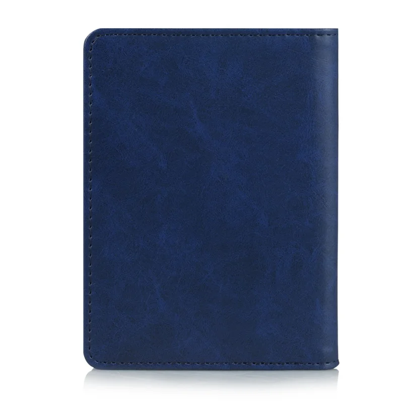 Multi-functional PU Leather Bi-fold Wallet Cover Case Passport Holder - Blue
