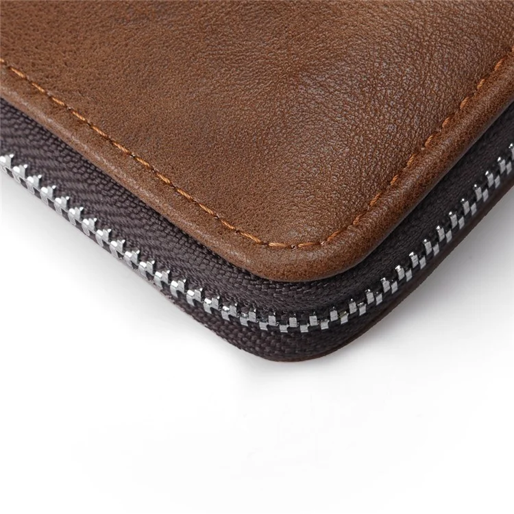 Slot Per Carte in Pelle Resistente PU Portafoglio a Portafoglio Per Gli Uomini - Marrone