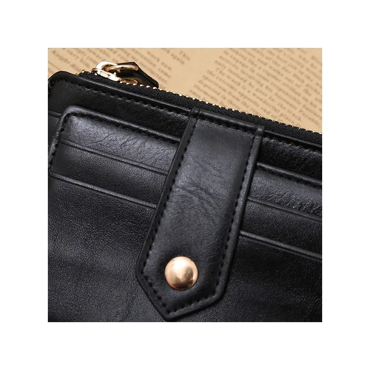 Creative Véritable Cuir Cuir Pour Homme Porte-cartes De Carte De Crédit - Noir