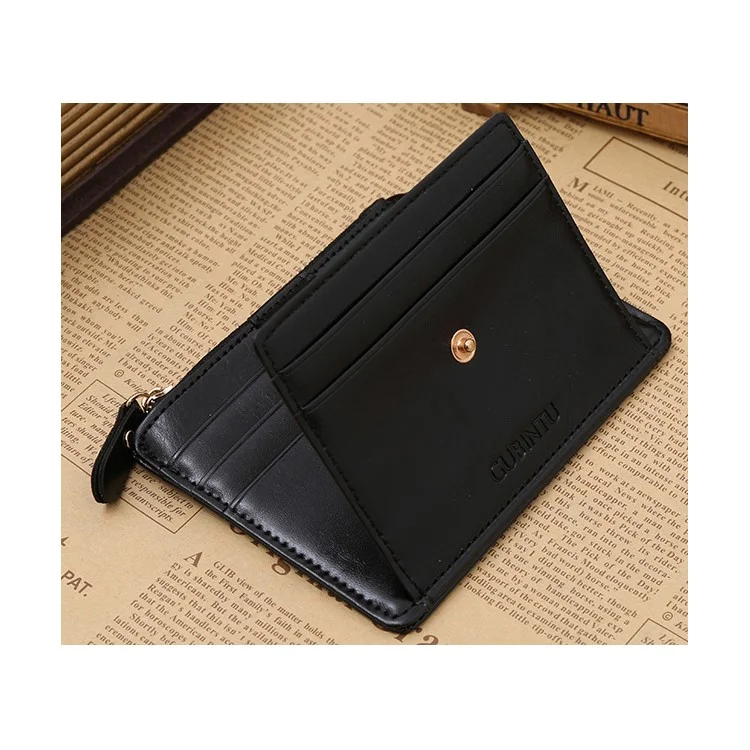 Creative Véritable Cuir Cuir Pour Homme Porte-cartes De Carte De Crédit - Noir