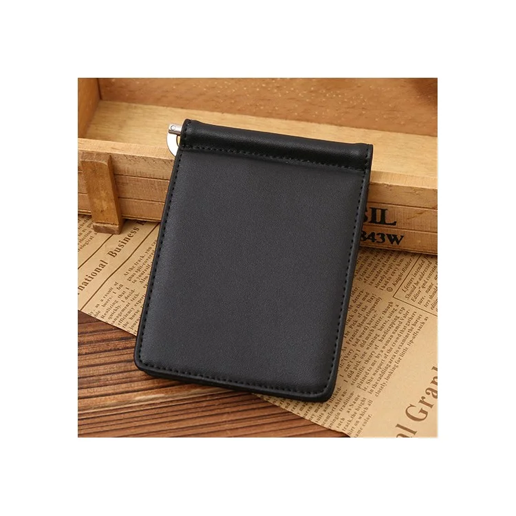 Business Genuine Leather Men's Wallet Multi-card ID Credit Card Holder Dollar Clip - Black