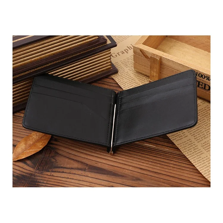 Porte-monnaie en véritable cuir de qualité supérieure pour hommes d'affaires, avec porte-cartes de crédit et porte-billets - Noir