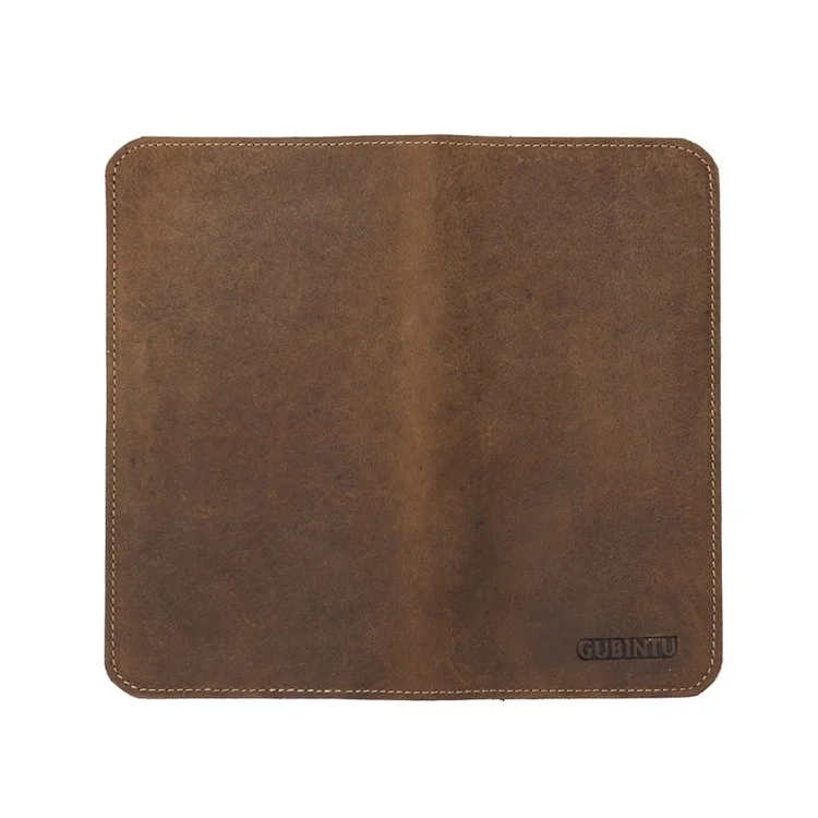 Men's Wallet Vantage Style Cowhide Leather Phone Bag Clutch Long Wallet Purse Hand Bag Card Holder - S