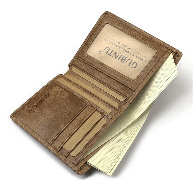 Men's Wallet Leather Multiple Card Slots Coin Purse Bag Card Holder Bag - Light Brown