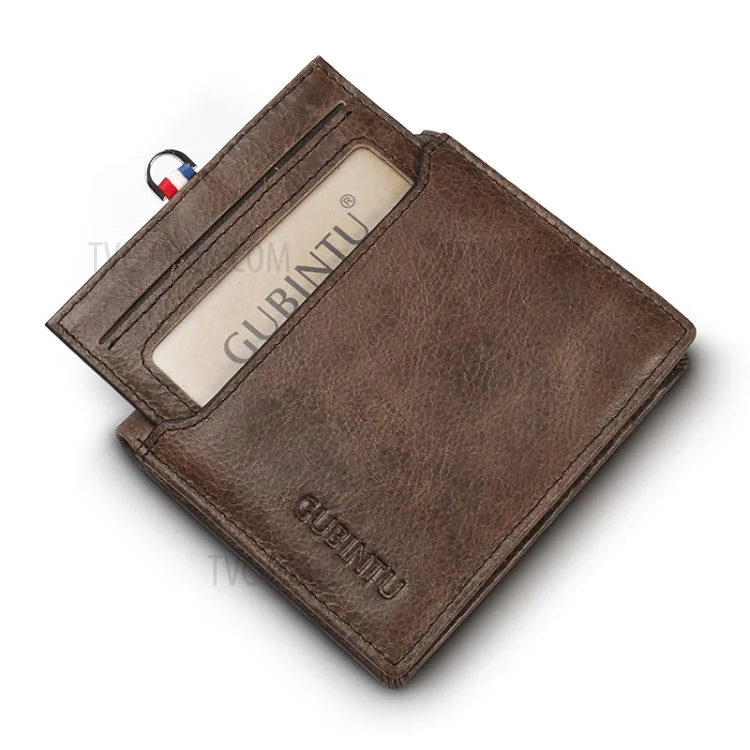 Men's Wallet Leather Multiple Card Slots Coin Purse Bag Card Holder Bag - Dark Brown