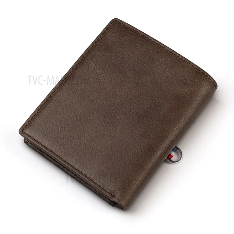 Men's Wallet Leather Multiple Card Slots Coin Purse Bag Card Holder Bag - Dark Brown