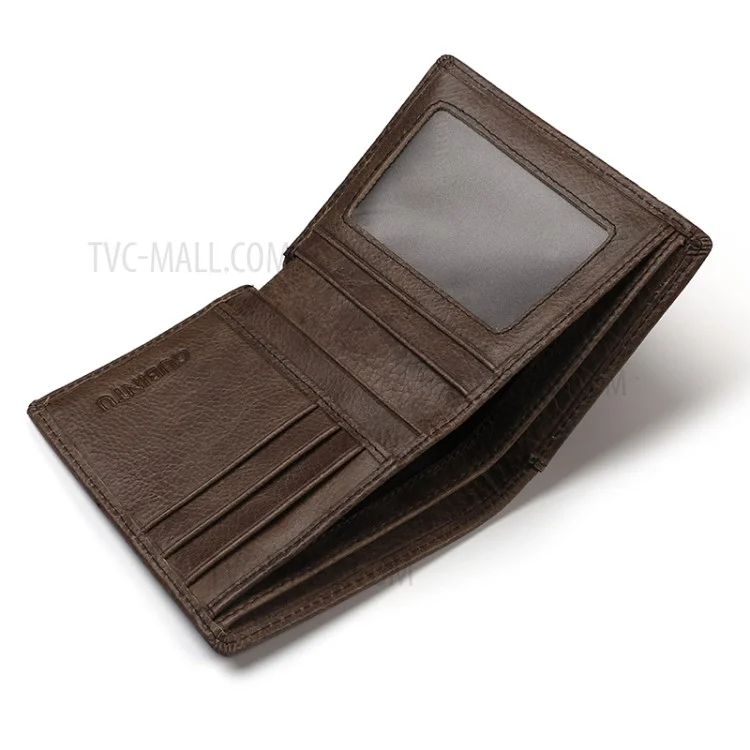 Men's Wallet Leather Multiple Card Slots Coin Purse Bag Card Holder Bag - Dark Brown