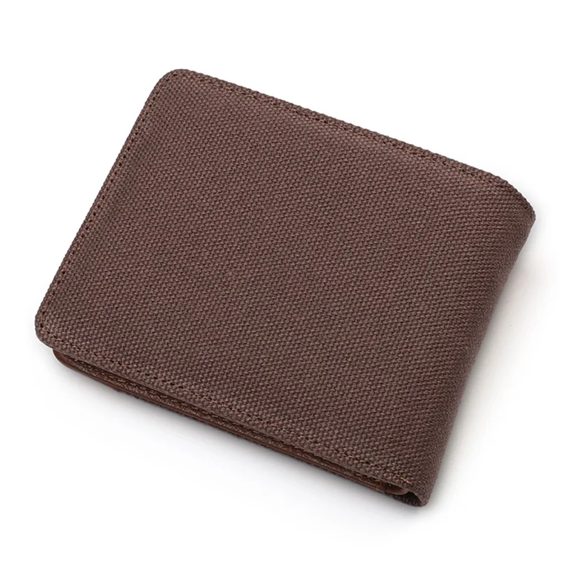 Leisure Men Bi-fold Wallet Card Coin Holder Slim Genuine Leather Short Purse - Style B/Coffee