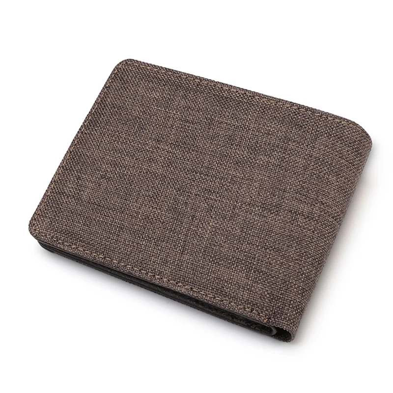 Leisure Men Genuine Leather Short Purse Card Coin Holder Bi-fold Wallet - Style C/Coffee