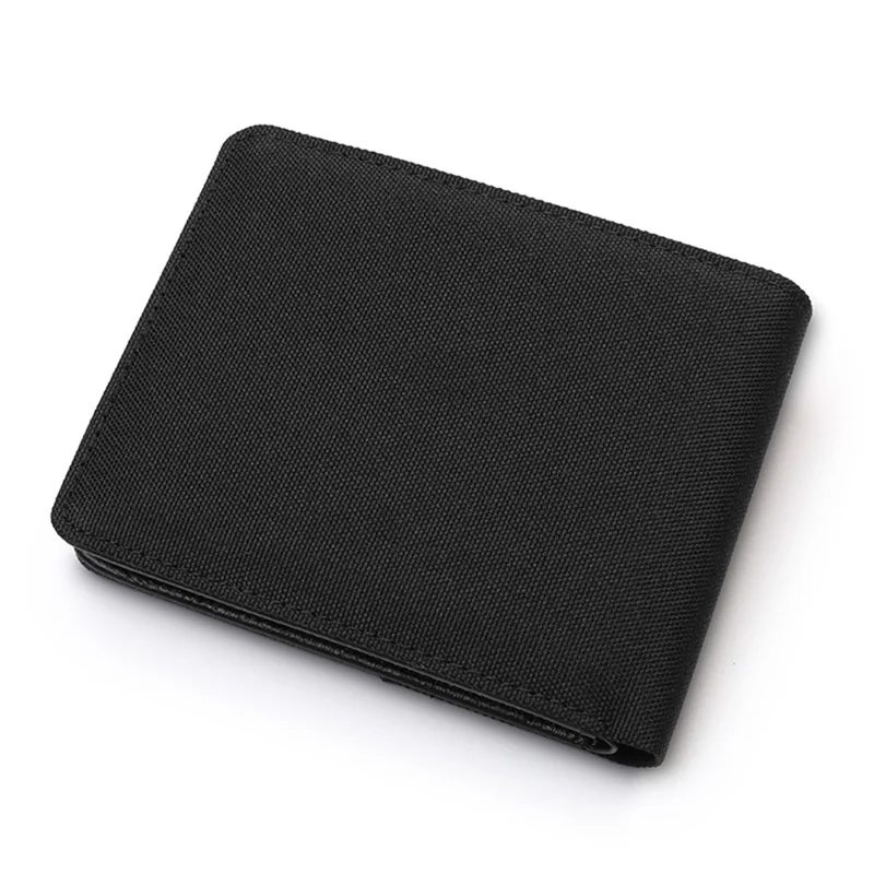 Leisure Men Genuine Leather Short Purse Card Coin Holder Bi-fold Wallet - Style C/Black