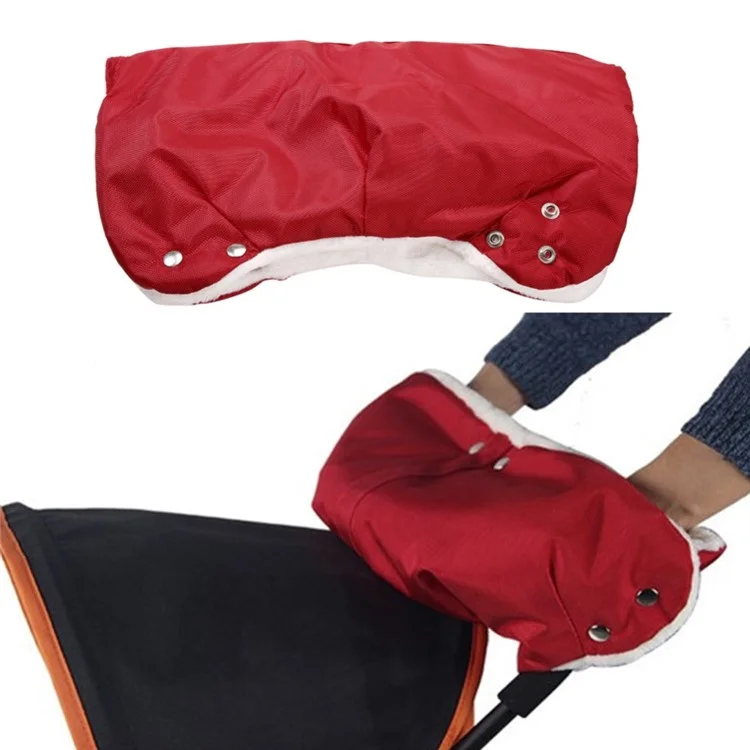 Bebé Calentador Cochecito Cochecito De Bebé Muff De Invierno Guante A Mano Impermeable - Rojo