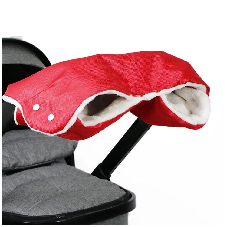 Bebé Calentador Cochecito Cochecito De Bebé Muff De Invierno Guante A Mano Impermeable - Rojo