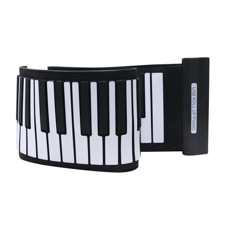 MIDI Flexible Silicone Keyboard Roll Up USB Electronic Piano with 61 Keys - US Plug