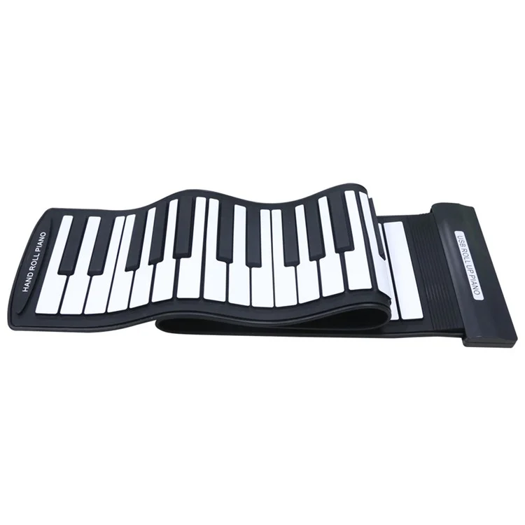 MIDI Flexible Silicone Keyboard Roll Up USB Electronic Piano with 61 Keys - US Plug