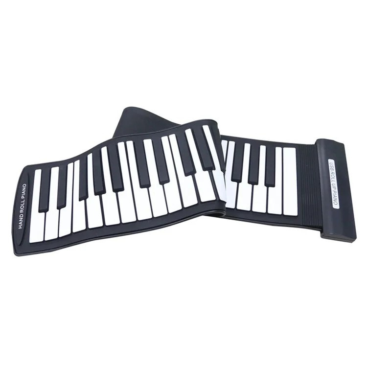 MIDI Flexible Silicone Keyboard Roll Up USB Electronic Piano with 61 Keys - US Plug
