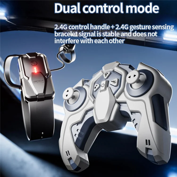 4DRC Y6 8WD Spray RC Car Model Remote Control Stunt Vehicle with LED Light, 1 Battery - Blue