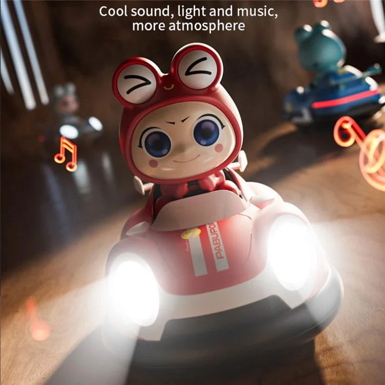 4DRC Y7 Fernbedienung Bumper Car mit Licht und Musik Pop-Up Puppe Kinder Battle Toy, 2 Batterien - Blau