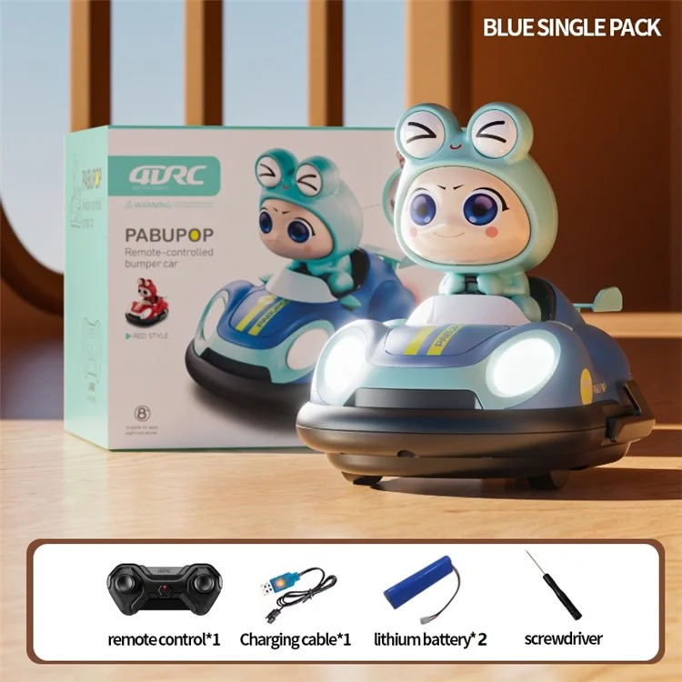 4DRC Y7 Fernbedienung Bumper Car mit Licht und Musik Pop-Up Puppe Kinder Battle Toy, 2 Batterien - Blau