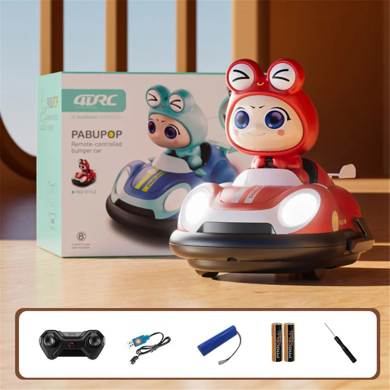 4DRC Y7 Remote Control Bumper Car with Light and Music Pop-Up Doll Children Battle Toy, 1 Battery - Red