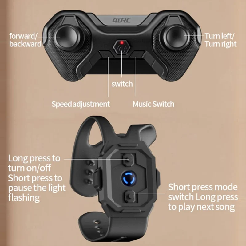 4DRC Y7 Remote Control Bumper Car with Light and Music Pop-Up Doll Children Battle Toy, 1 Battery - Red