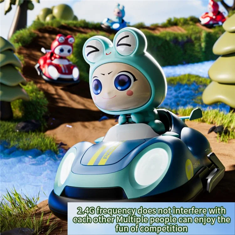 4DRC Y7 2Stück Pop-Up Puppen Fernbedienung Bumper Car Kinder Battle Spielzeug mit Licht und Musik (2 Batterien / Auto)