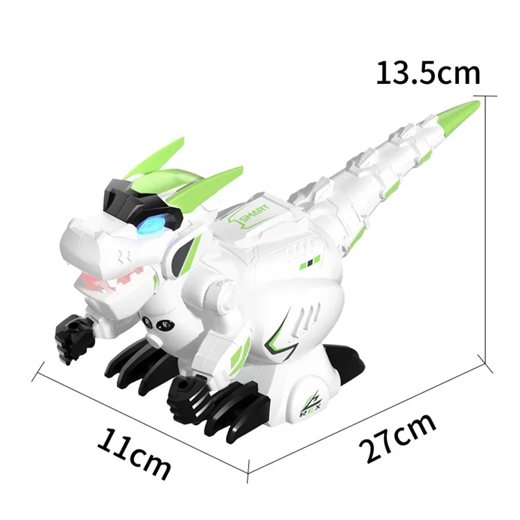 R25 Intelligent Programming Remote Control Dinosaur Electric Dinosaur Toy, Remote Control + Gesture Sensing Remote Control - Green