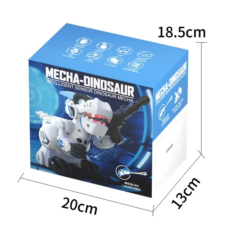 R25 Intelligent Programming Remote Control Dinosaur Electric Dinosaur Toy, Remote Control + Gesture Sensing Remote Control - Green