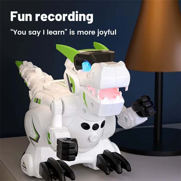 R25 Intelligent Programming Remote Control Dinosaur Electric Dinosaur Toy, Remote Control + Gesture Sensing Remote Control - Green