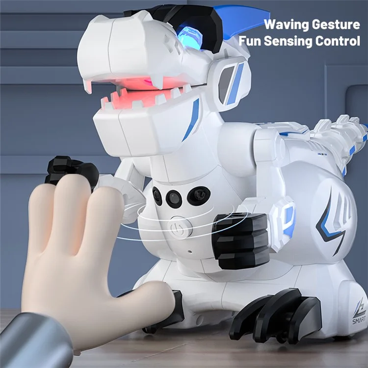 R25 Intelligent Programming Remote Control Dinosaur Electric Dinosaur Toy, Remote Control + Gesture Sensing Remote Control - Green
