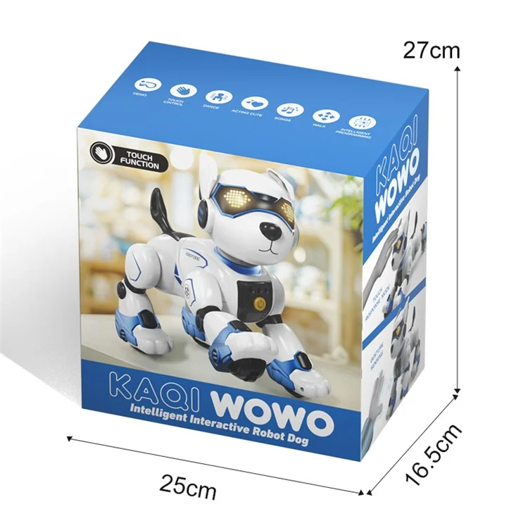 R27 Intelligent Voice Control Stunt Robot Dog Kids Remote Control Electronic Dog Toy, 1 Battery - Blue