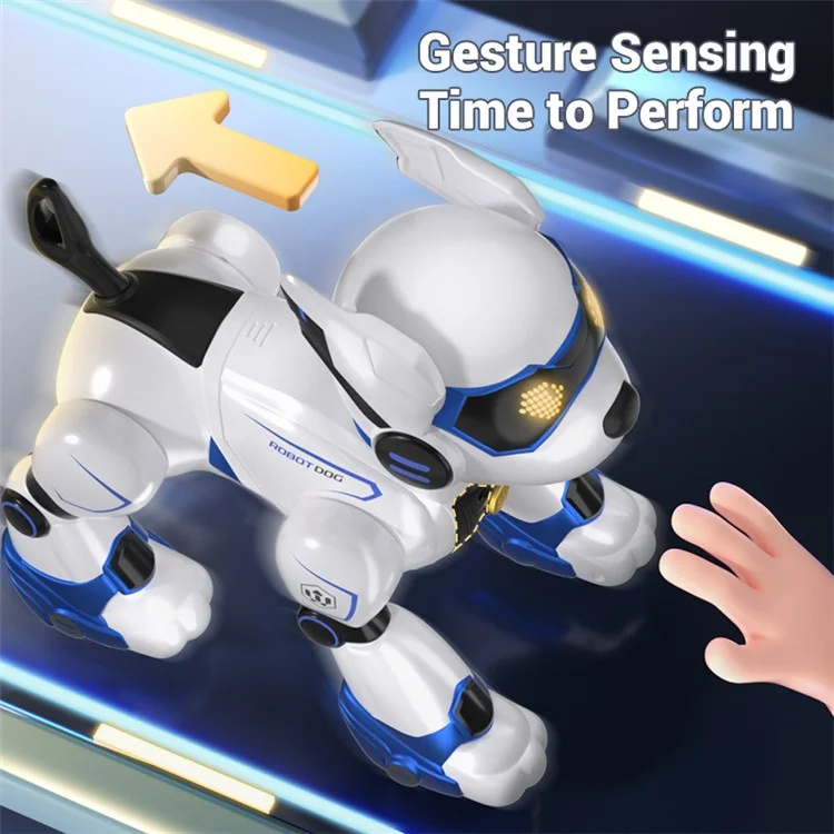 R27 Intelligent Voice Control Stunt Robot Dog Kids Remote Control Electronic Dog Toy, 1 Battery - Blue