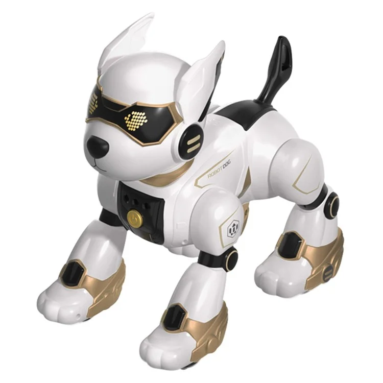 R27 Intelligent Voice Control Stunt Robot Dog Kids Remote Control Electronic Dog Toy, 1 Battery - Gold