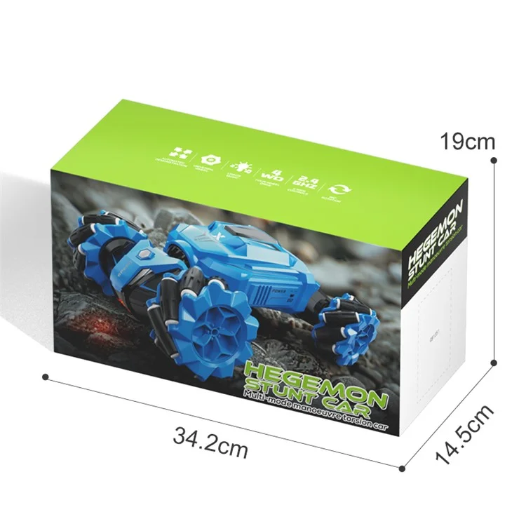 Q177 RC Stunt Twister Car Music Light Kids 2.4g Fernbedienung Vierradautospielzeug, 1 Batterie - Blau