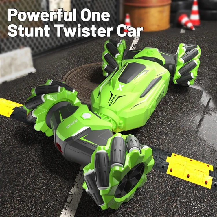 Q177 RC Stunt Twister Car Music Light Kids 2.4g Fernbedienung Vierradautospielzeug, 1 Batterie - Blau