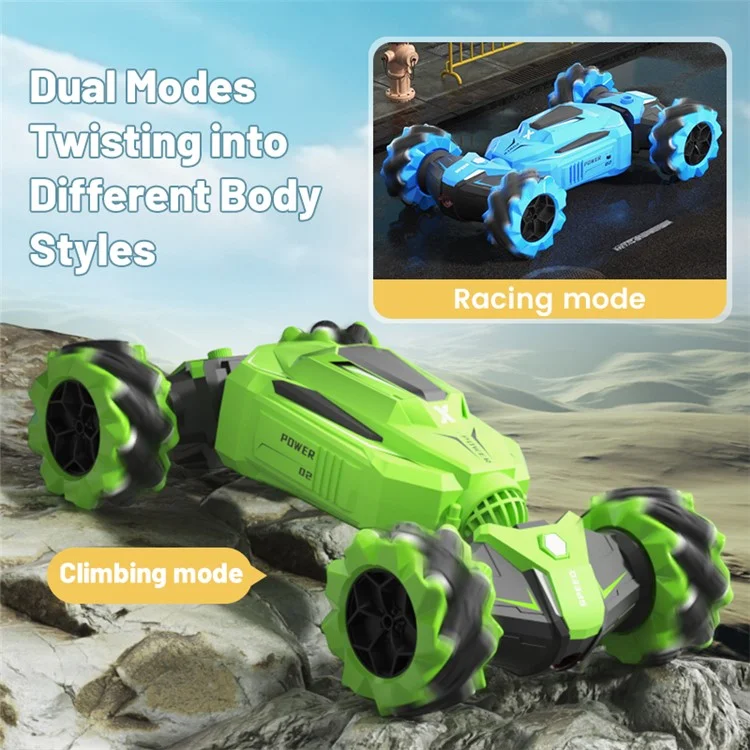 Q177 RC Stunt Twister Car Music Light Kids 2.4g Fernbedienung Vierradautospielzeug, 1 Batterie - Blau