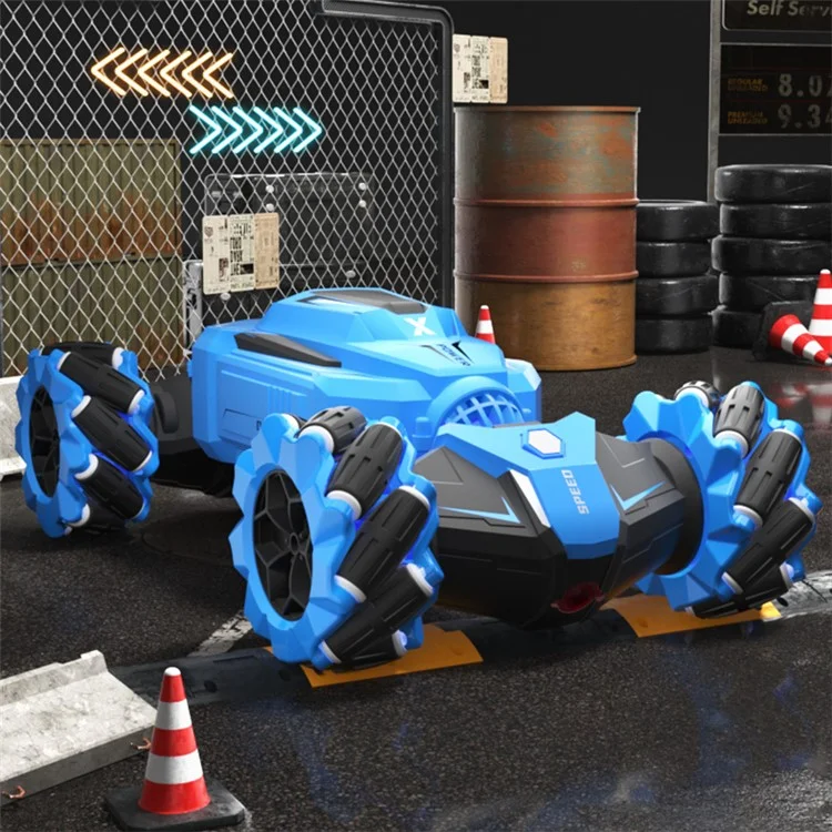 Q177 RC Stunt Twister Car Music Light Kids 2.4g Fernbedienung Vierradautospielzeug, 1 Batterie - Blau