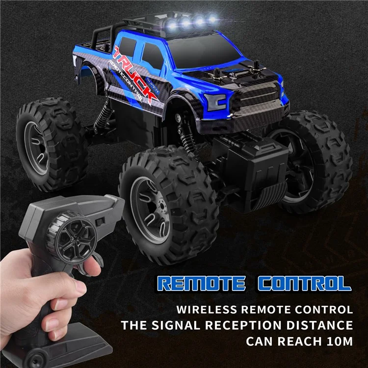 Q178 4WD Rock Climbing Off-Road Vehicle Cool Light Children Toy 2.4G Remote Control Car, 1 Battery - Blau