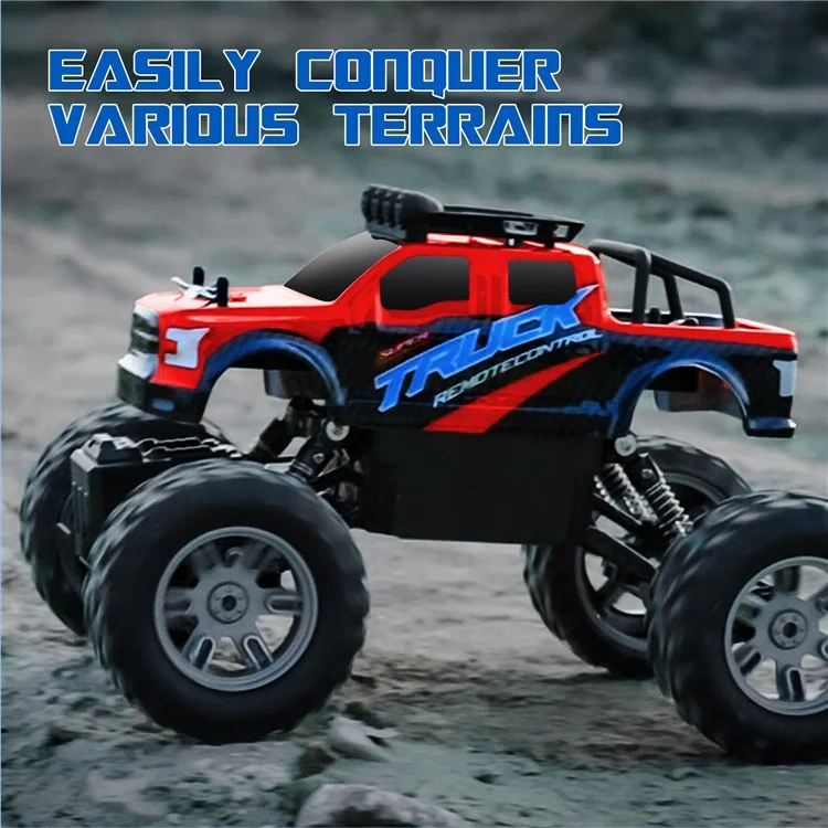 Q178 4WD Rock Climbing Off-Road Vehicle Cool Light Children Toy 2.4G Remote Control Car, 1 Battery - Blau