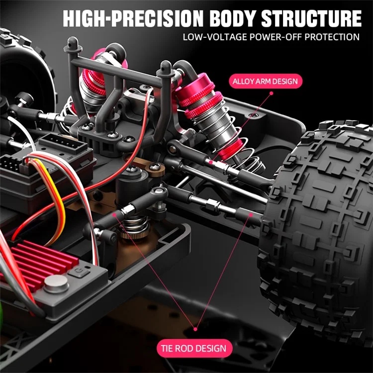 C8803 High-Speed Brushless 4WD Remote Control Car Alloy Simulation Off-Road Vehicle Toy, 1 Battery