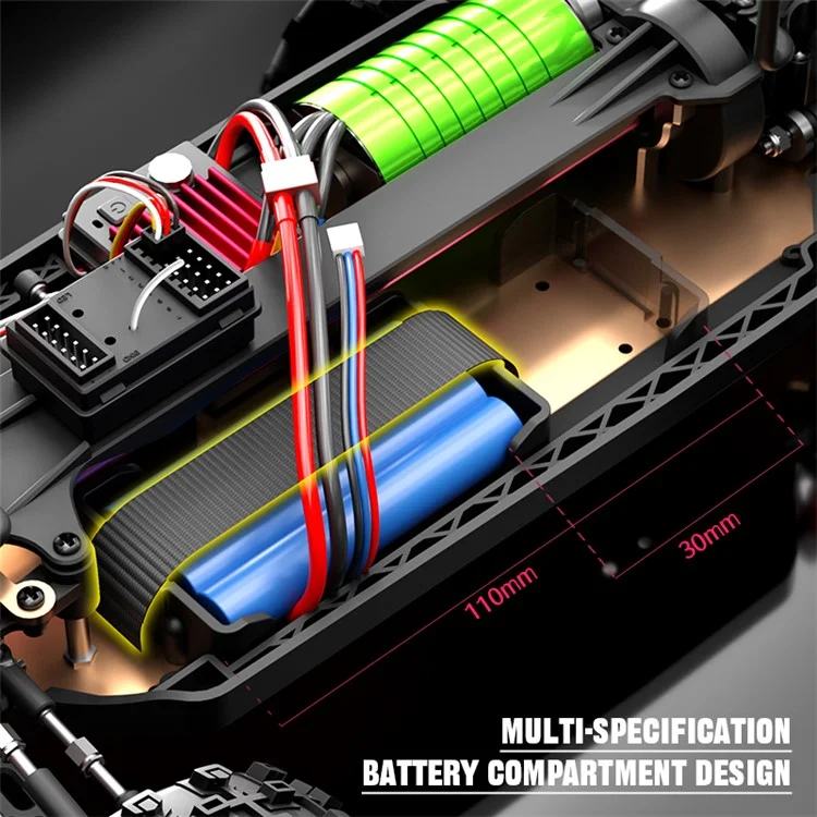 C8803 High-Speed Brushless 4WD Remote Control Car Alloy Simulation Off-Road Vehicle Toy, 1 Battery