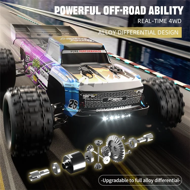 C8803 High-Speed Brushless 4WD Remote Control Car Alloy Simulation Off-Road Vehicle Toy, 1 Battery