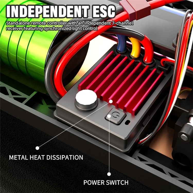 C8803 High-Speed Brushless 4WD Remote Control Car Alloy Simulation Off-Road Vehicle Toy, 1 Battery