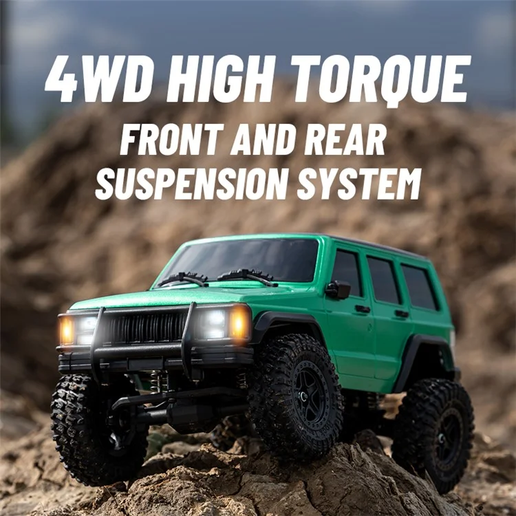 C8809 Simulation Chassis High Chassis Ort-rowat Chargine Car 4WD Absorbulable Temot Contorme Corty, 1 Batterie - Vert