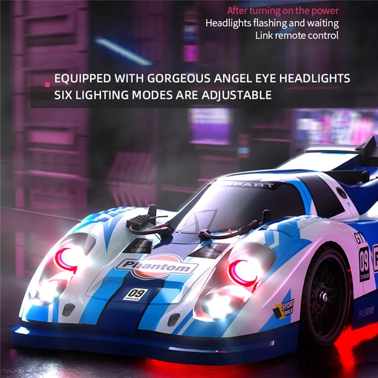 C8806 4WD Drift Racing Car Toy Brushless High-Speed 2.4G Wireless Remote Control Off-Road Car - Blue+Pink